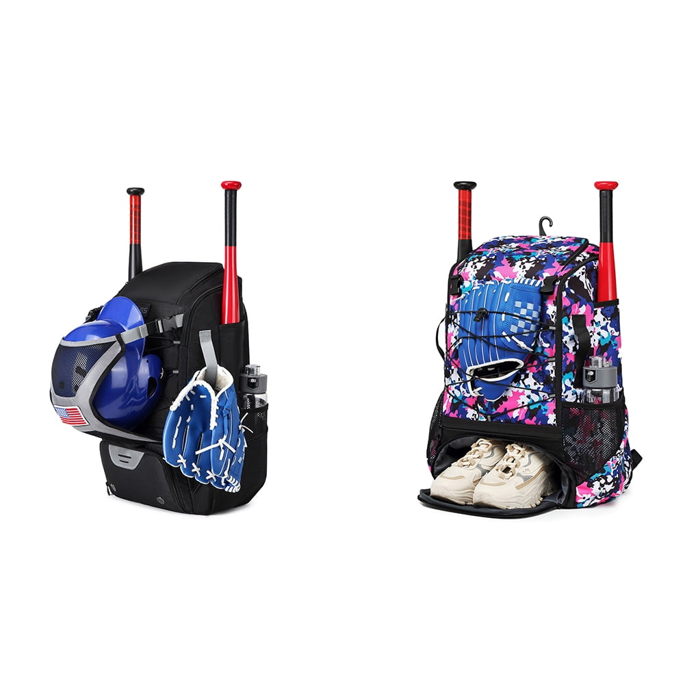 Becaristey Sacs de Baseball pour Garçons 8-12 Durables Imperméables à Charge Réduite Compartiments pour Chaussures et Poches Humides Peuvent Couleur Fleur