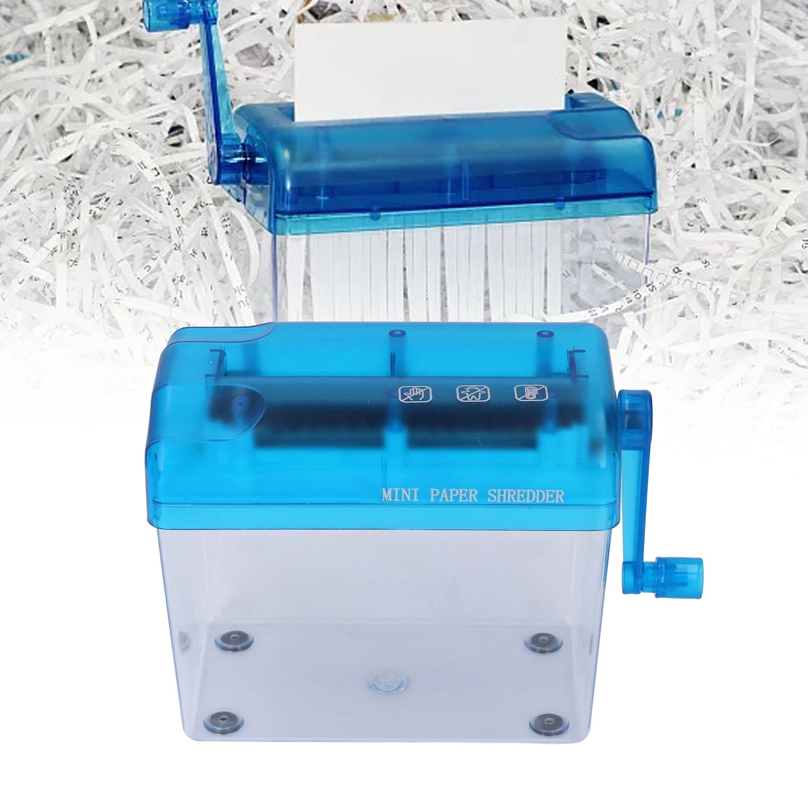 Strip Cut Paper Shredder, Manual Shredder 123mm Entry Width Safe  with Handle for 1 Sheet A6 Paper for Office Use