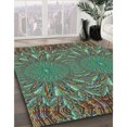 thumbnail image 3 of Ahgly Tapis d'Intérieur Lavable en Machine Carré Transitionnel Marron Café, 4 Pieds Carré, 3 of 7
