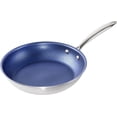 thumbnail image 1 of Granitestone Stainless Steel Bleu Poêle à Frire Antiadhésive Tri-Ply 12 po Induction Va au Lave-Vaisselle, 1 of 7