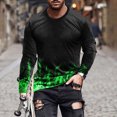 thumbnail image 1 of TIMIFIS T-Shirt en Coton à Manches Longues pour Homme, Chemises Imprimées Graphiques, Hauts - Greenfall, 1 of 5