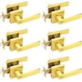 thumbnail image 1 of Polished Chrome Door Handles Interior Square Privacy Door Levers Door Handles Interior Door Lock for Bedroom and Bathroom Reversible for Right/Left Side Doors, 1 of 7