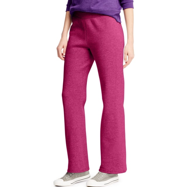 Hanes Womens ComfortSoft EcoSmart Petite Open Leg Sweatpants, S, Jazzberry Pink
