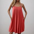 thumbnail image 3 of Pyjama pour Femmes Zeophrasy Nuisette pour Femmes avec Poches Chemises de Nuit Sans Manches Tenue de Nuit Chemise de Nuit à Plis devant Col Rond Robe de Nuit Clearacne Moins de 5, 3 of 7