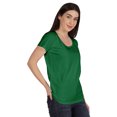thumbnail image 2 of Inkmeso T-Shirt Basique à Encolure Dégagée Décontracté à Manches Courtes en Coton Uni T-Shirt Haut pour Femmes, 2 of 8