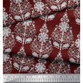 thumbnail image 2 of Soimoi Poly Georgette Fabric Leaves & Floral Block Print Fabric by The Yard 52 Inch Wide, 2 of 3