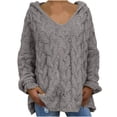 thumbnail image 2 of RKSTN Sweaters for Women Fashion Loose Large Size Color Hood Long Sleeves Sweater Tops Fall Sweaters, 2 of 7