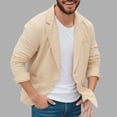 thumbnail image 1 of Veste de Complet Décontractée pour Homme avec Col à Revers, Manches Longues, Imitation Lin, Détails de Poches, 1 of 6