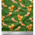 thumbnail image 1 of Soimoi Green polyester Crepe Fabric Fox & Arrow Tribal Printed Fabric 1 Yard 52 Inch Wide, 1 of 5