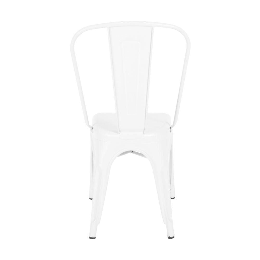 Chaise de salle à manger Tolix Roch en blanc, chaise latérale en métal, ensemble de 2