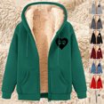 thumbnail image 1 of Sentmoon Women Jacket Plus Size Fleece with Print Sweatshirt for Women Long Sleeve Hooded Neck Winter Coat Fall and Winter Breathable for Cold and Snowy Weather Red XXL, 1 of 5