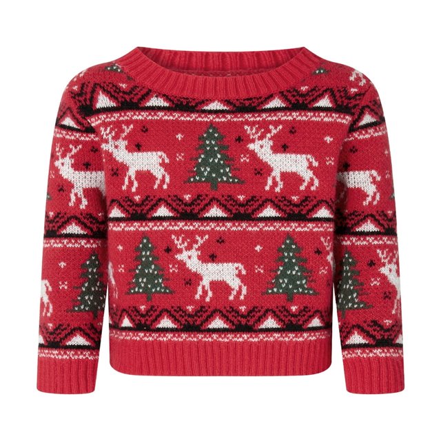Matching Family Christmas Sweaters Long Sleeve Reindeer Pullovers