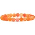 thumbnail image 1 of Bracelet Extensible en Perles Rondes de 8 mm en Agate Patinée Orange, Pierre Précieuse, 7 Pouces, 1 of 2
