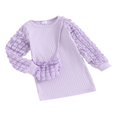 thumbnail image 2 of Fall Winter Warm Girls Knit Princess Clothes Fluffy Long Sleeves Sweater Dress with Bag, 2 of 9