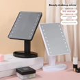 thumbnail image 3 of Portable Square LED Makeup Mirror with 16 Touchscreen Light Beads, Sturdy ABS Frame, Compact Tabletop Design for Bedroom/Bathroom, Ideal Travel Mirror for Students & Professionals, Elegant White, 3 of 6