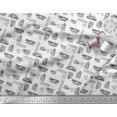 thumbnail image 2 of Soimoi White Georgette Viscose Fabric Coffee Time Text Printed Fabric 1 Yard 42 Inch Wide, 2 of 5