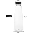 thumbnail image 2 of GFDYREE 18 Pack Plastic Juice Bottle, 12 Oz Clear Beverage Bottle with Black Tamper Evident Caps, Reusable Bulk Drink Containers Portable Water Bottle for Juice, Smoothies, Milk, Pyramid Sha, 2 of 7