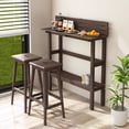 thumbnail image 2 of Costway Table de Bar d'Extérieur de 48 Pouces avec Tablette de Rangement et Patins de Pieds Ajustables pour Spa Brun, 2 of 10