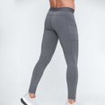 thumbnail image 4 of hoksml Men's Drying Yoga Workout Tights with Color Block Elastic Waist Compression Base Layer Pants for Gym Training, 4 of 4