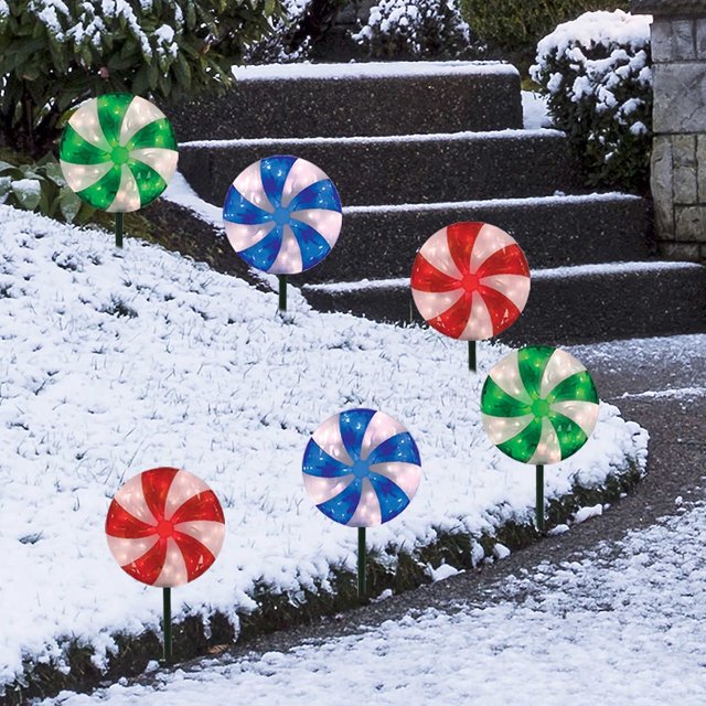 Set of 6 LED Lawn Stakes / New Year Decoration / Home decoration