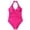 Hot Pink, variant on Swimwear Suit Women V One Control Pieces Bathing Tummy Ruched Swimsuits, Suitable For Commute Days