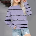 thumbnail image 3 of QIPOPIQ Chandail en Molleton Surdimensionné pour Filles Chandails en Molleton Rayés d'Automne Col Rond Manches Longues Chemise Décontractée Pull Ample Vêtements d'Hiver pour Enfants 1-12 Ans Liquidation, 3 of 6