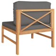 thumbnail image 4 of vidaXL Middle Sofa with Dark Grey Cushions Solid Teak Wood, 4 of 5