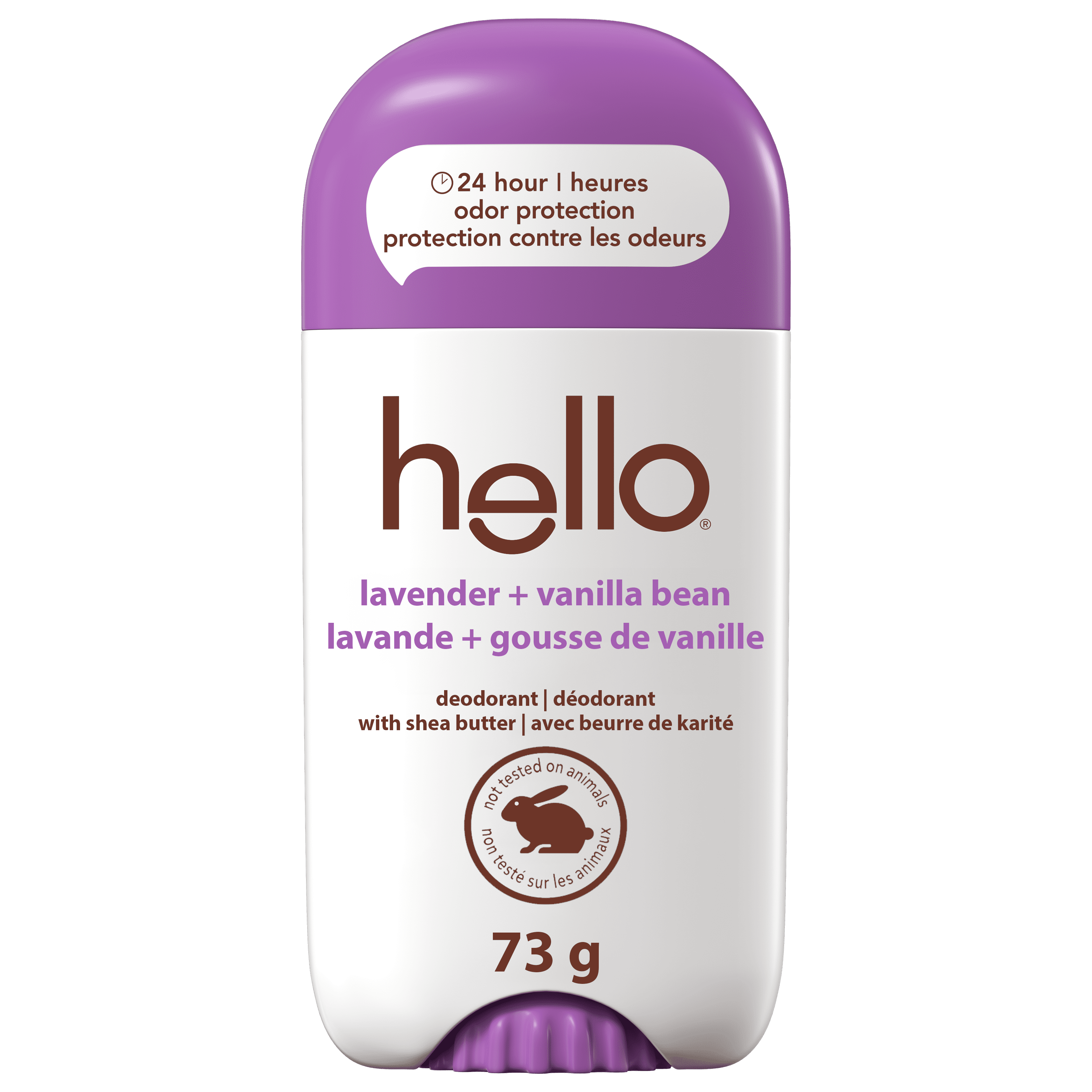 hello Lavender Vanilla Aluminum Free Deodorant for Women and Men, 73 g Stick