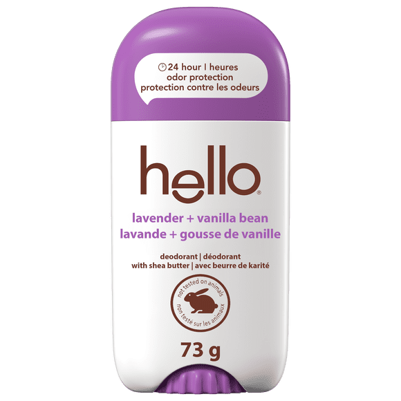 hello Lavender Vanilla Aluminum Free Deodorant for Women and Men, 73 g Stick