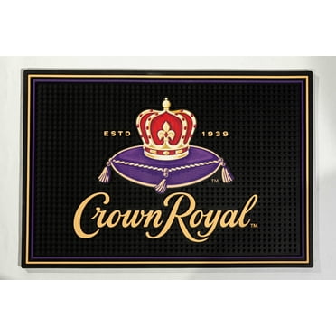Tapis de Bar en Caoutchouc Crown Royal pour Comptoir, 18 x 12 pouces, Tapis pour Boissons avec Logo Couronne Emblématique pour Bar Maison