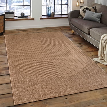 LaDole Rugs 2x3 ft Modern Premium Doormat | Contemporary Small Carpet For Entry Way, Hallway, Home Office, Entrance Indoor Floor Décor | Beige Brown