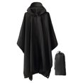 thumbnail image 4 of MERIGLARE Poncho de Pluie à Capuche Imperméable Réutilisable avec Poche Veste à Manches Longues pour l'Extérieur Noir, 4 of 9