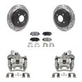thumbnail image 1 of Transit Auto Rear Disc Brake Coated Caliper Drilled Slotted Rotors and Ceramic Pads Kit for Car 2012-2016 Hyundai Accent KCD-100597T, 1 of 11