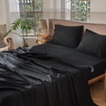 thumbnail image 2 of Bedding Sheet Set Washed Cotton Linen Like Textu Breathable Durable Soft Comfy (Dark Orange Queen), 2 of 6