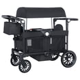 thumbnail image 1 of AILEEKISS Collapsible Wagon Stroller for 2 Toddlers with Adjustable Canopy, 44 Pounds, Black, 1 of 15