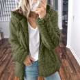 thumbnail image 2 of 2025 Femmes Dames Chaud Veste Courte Manteau Veste Hiver Col Rond Polaire Chemise Veste Femmes Uni Long, 2 of 6
