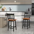thumbnail image 3 of Gymax 2PCS Bar Stool 24.5'' Swivel Counter Height Chair w/ Footrest Black, 3 of 8