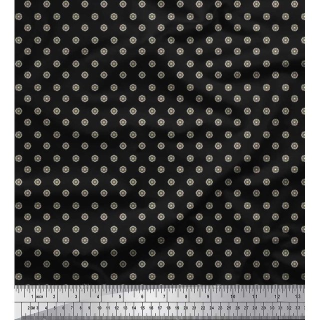 Soimoi Poly Georgette Fabric Artistic Floral Shirting Print Fabric by The Yard 42 Inch Wide