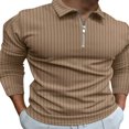 thumbnail image 1 of Stripe Print Men‘s Casual Ribbed Long Sleeve Tops with 1/4 Zipper, 1 of 2