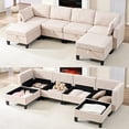 thumbnail image 1 of Puremind Modular Sectional Sofa with Storage, U/L Shaped Sectional Couch with Movable Ottoman, Convertible Sleeper Sofa for Living Room/Apartment, Beige, 1 of 6