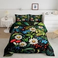 thumbnail image 1 of Erosebridal Ensembles de Couettes Florales Rétro Format Tout-Petit, Couettes et Duvets Champignon Feuille, Enfants Ados, Réversible 2 Pcs, 1 of 8