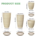 thumbnail image 2 of FIASON 4 Pack Large Plastic 21/18/12/10" H Oatmeal White Textured Tall Planters, Tall Plant Pots for Outdoor Indoor with Shelf Inset, Textured Finish Large Flower Pot with Drainage Holes for Patio, 2 of 15