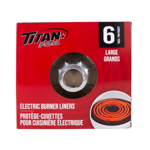 TITAN Grands Protégé-Cuvettes Pour Cuisiniere, paquet de 6