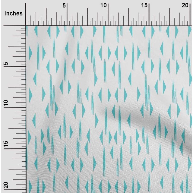 oneOone Cotton Poplin Fabric Triangle Ikat Print Fabric By Yard 56 Inch Wide