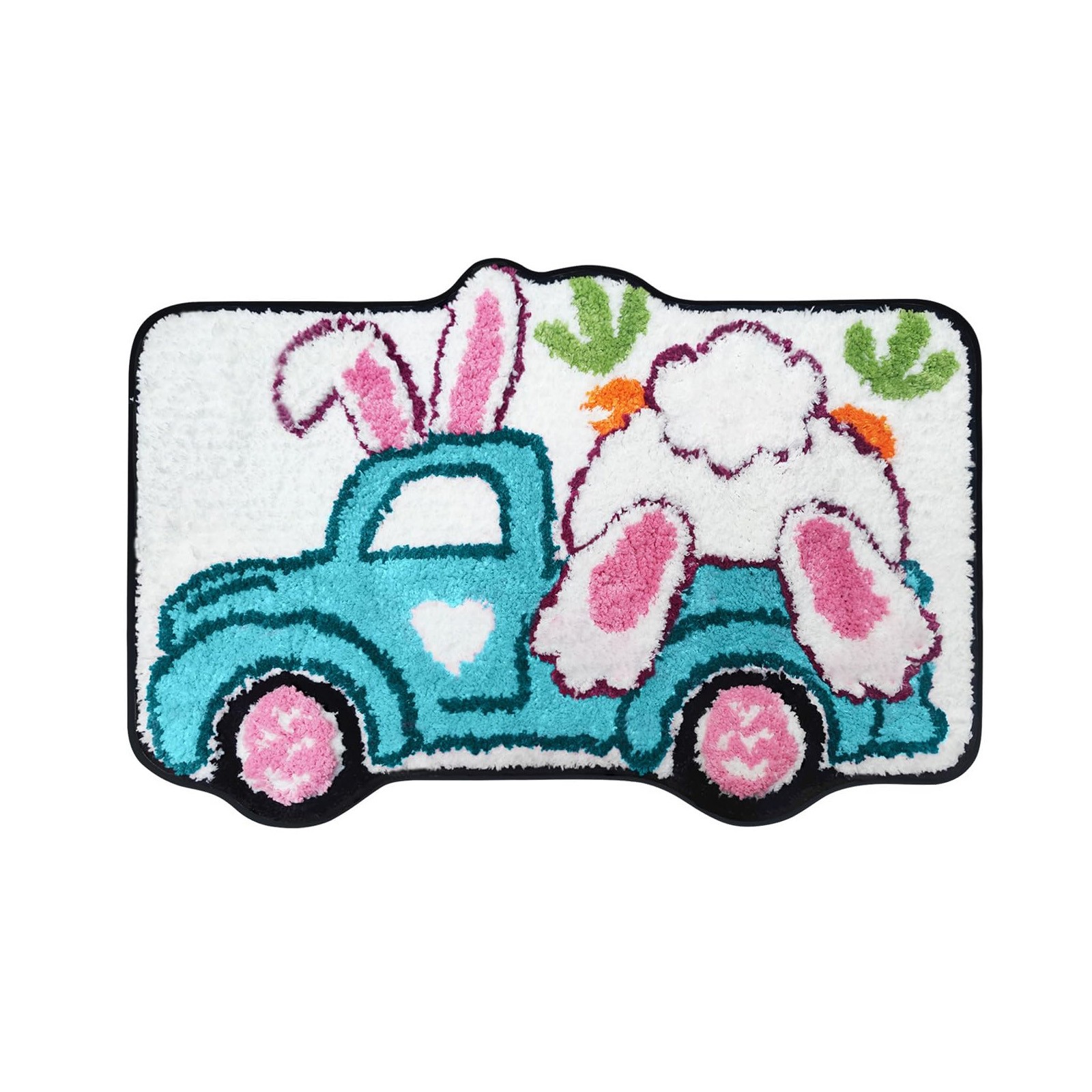 20x32" Celebrate Easter Bunny Bath Rug Colorful Spring Rabbit Floor Mats Bath Rugs Cute Animal Bathroom Rug Mat, Extra Soft and Absorbent Bath Rugs, Non-Slip Carpet Mat for Tub, Shower, and Bath Room