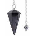 thumbnail image 1 of Angelstones Pendentif Chakra Reiki Hexagonal Pointu en Hématite Naturelle en Cristal de Roche avec Pendule, 1 of 2