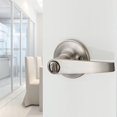 thumbnail image 4 of of Lever Keyed Entry Door Lever Handle Lock Universal Door Knob Hardware Nickel Brushed Color (MRCA), 4 of 7