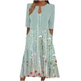 thumbnail image 1 of Tenue Deux Pièces pour Femme Robe Longue Sans Manches à Imprimé Floral avec Cardigan Ample Décontractée à Col Ras du Cou Robe Maxi Fluide, 1 of 8