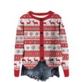 thumbnail image 3 of Wiyuqeen Christmas Button Down Cardigan Women Ugly Xmas Print Jacket Crewneck Long Sleeve Ribbed Knit Cardigans Fall Sweaters, 3 of 5