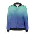 thumbnail image 4 of Swstbby Liquidation d'Économies d'Automne! Vestes d'Automne pour Femmes, Chandail à Manches Longues Ample pour Femmes avec Fermeture Éclair, Veste Décontractée en Grosse Maille Style Baseball Bleu P, 4 of 5